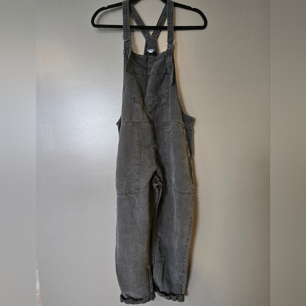 Aerie Charcoal Denim Overalls